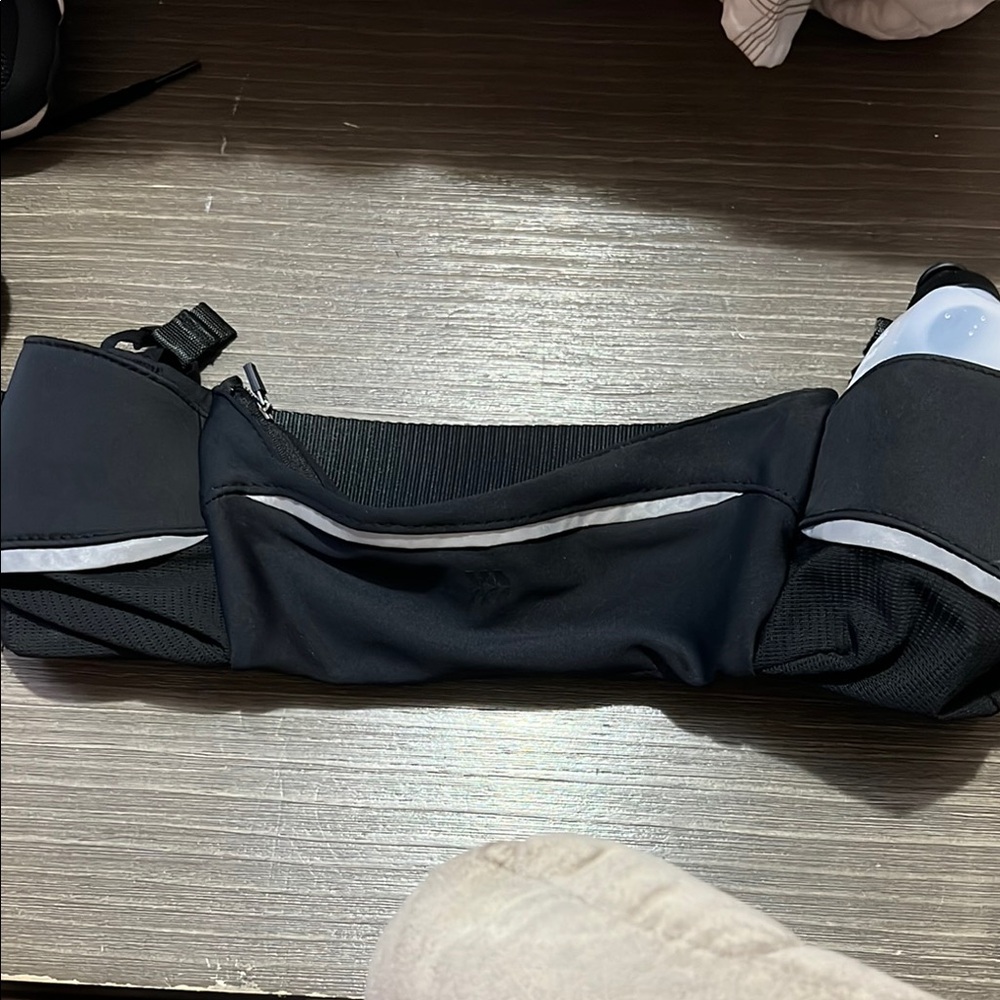 Black Running Waist Pack with Bottle Holder